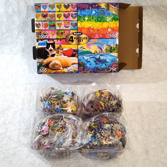 1000-piece puzzle +3 others Puzzles in 1 Set - Picture 12 of 13